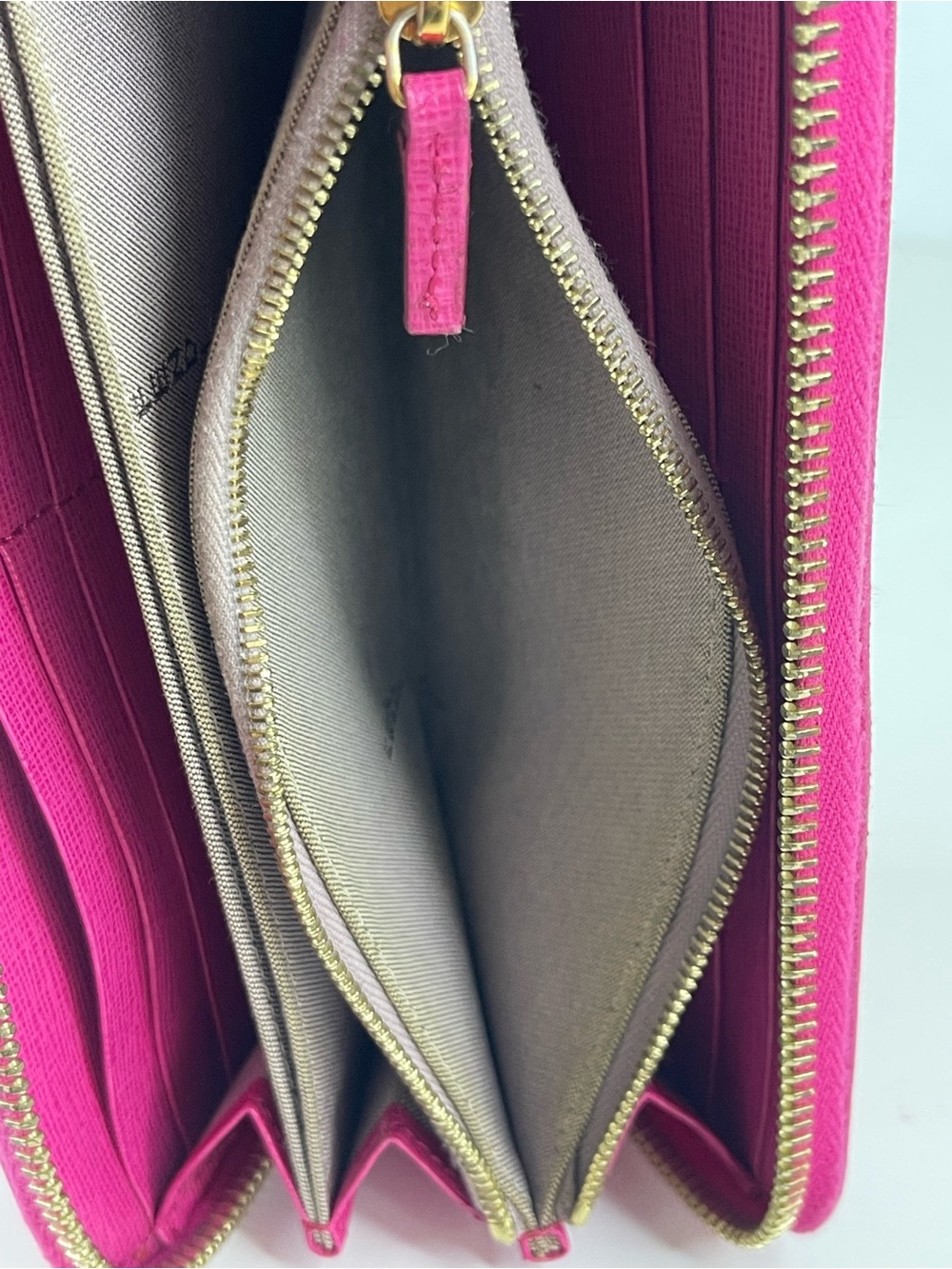 Fendi Pink Saffiano Leather Long Zippy Wallet With Dust Bag - Picture 9 of 16
